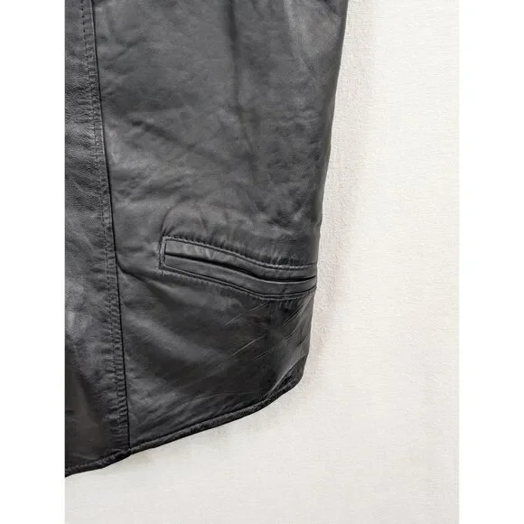 Vintage Branded Garments Inc. Leather Motorcycle/Biker Vest Size 40 - Picture 5 of 10